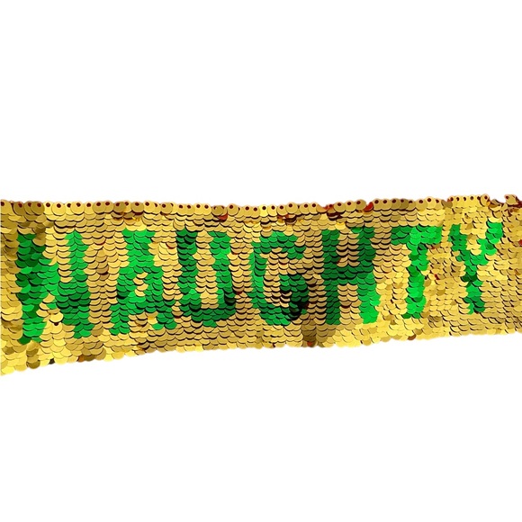 NWT Heart to Tail "On the Naughty List" Red Sweatshirt Sequin X-mas Hoodie Small - Picture 8 of 10